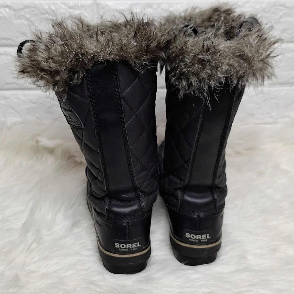 SOREL Black Tofino II Waterproof Winter Fur Boots